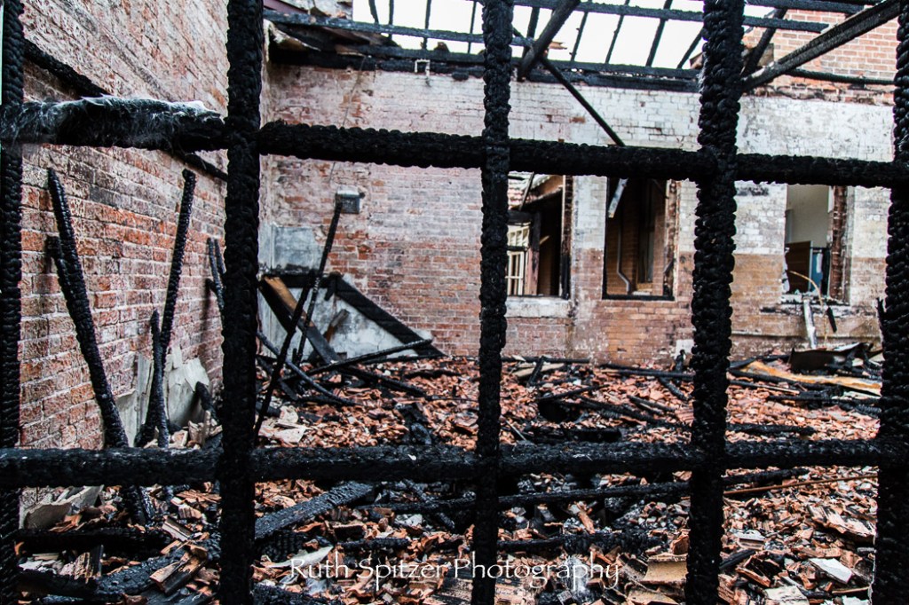 Burnt out room of Abandoned St Johns Orphanage in Goulburn. Image by Ruth Spitzer